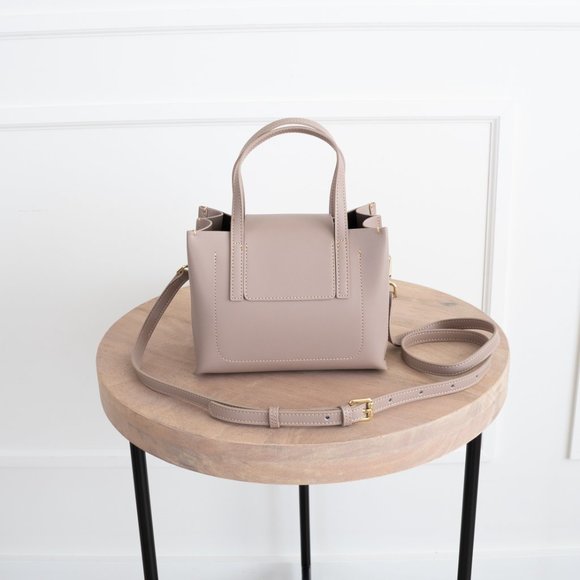 π Stella Mini Satchel Bag - Genuine Leather - Pale Rose - Picture 9 of 14